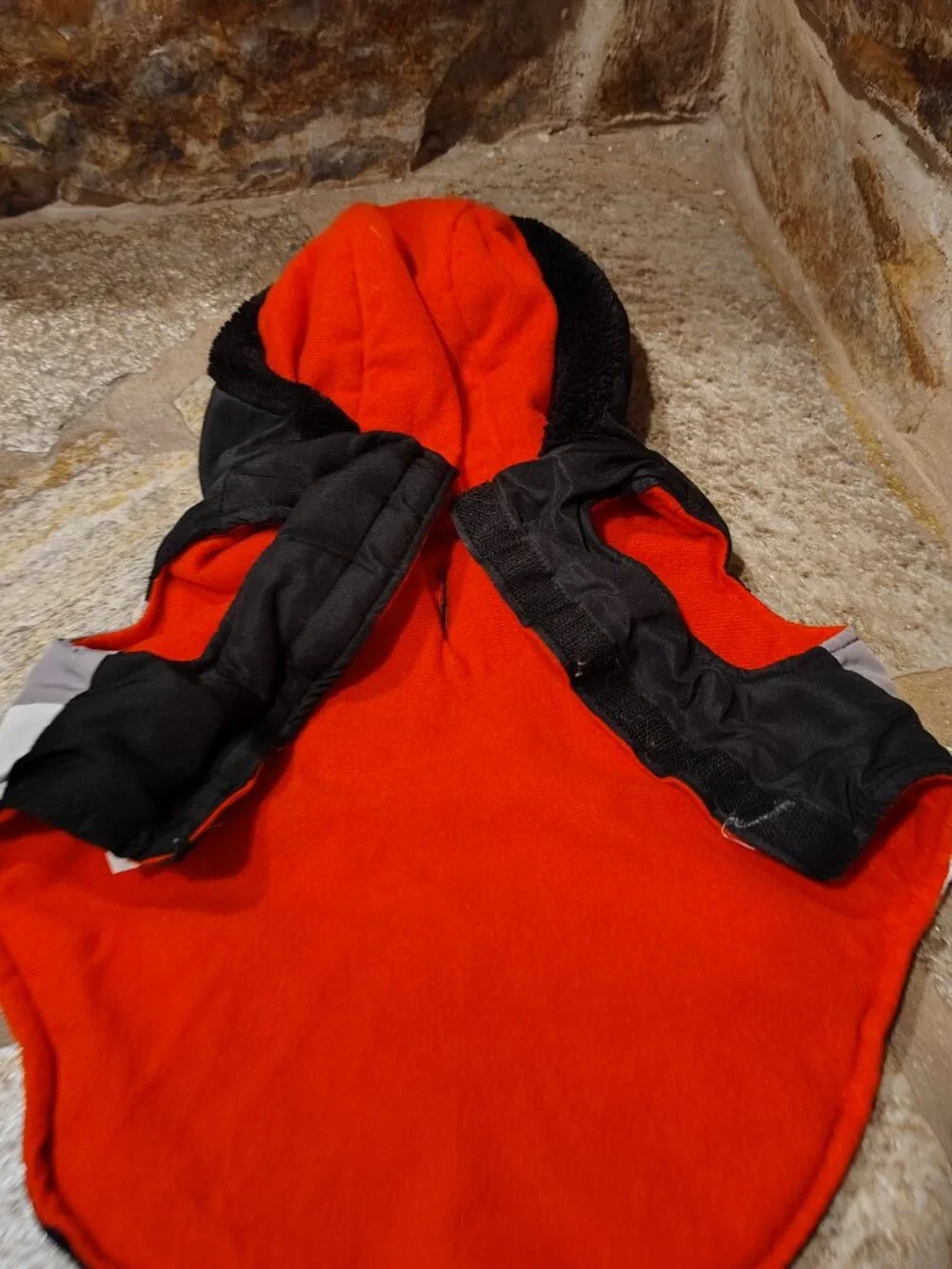 Hooded Winter Pet Jacket Size Medium Dog Cat Hoodie Velcro Warm Colorblock